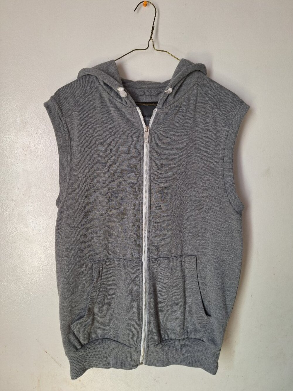 Men's Hoodie Zip Front Gray Vest Size Small Basketball Gym Sports School